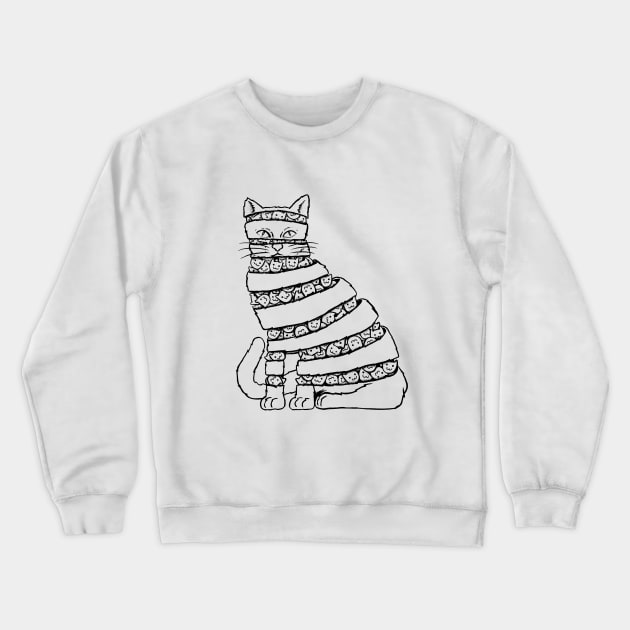 Cats in a cat (B&W) Crewneck Sweatshirt by popcornpunk